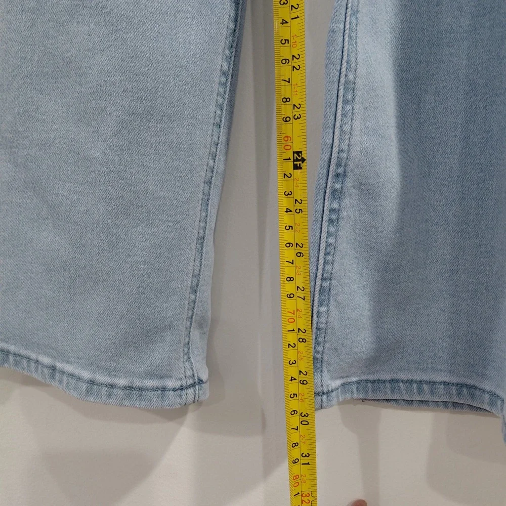 Flamingals Light Wash Denim Jeans Wide Leg Drawstring Waist Size M